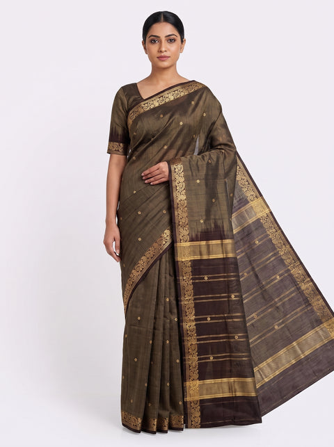 Olive Bronze Chedi Butta Saree