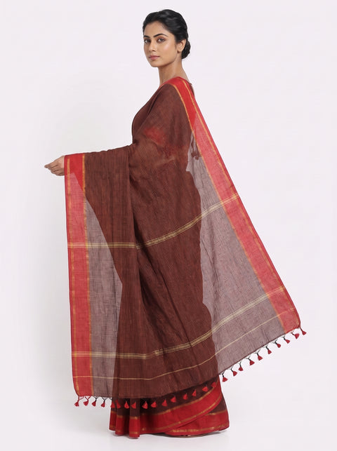 Khadi Striped Cotton  Saree