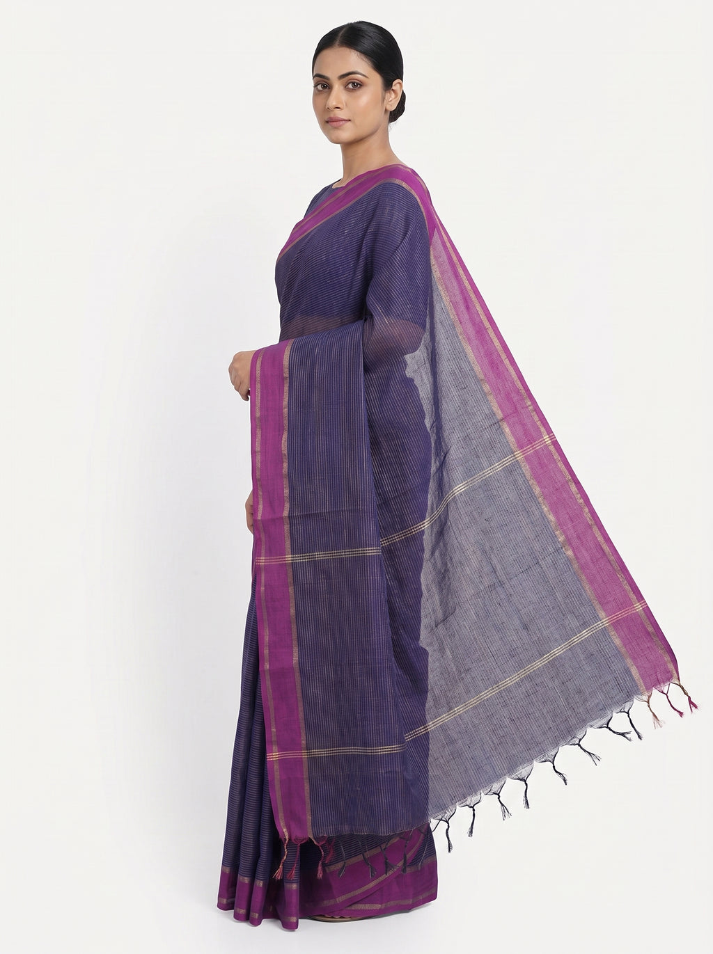 Khadi Strip Blue