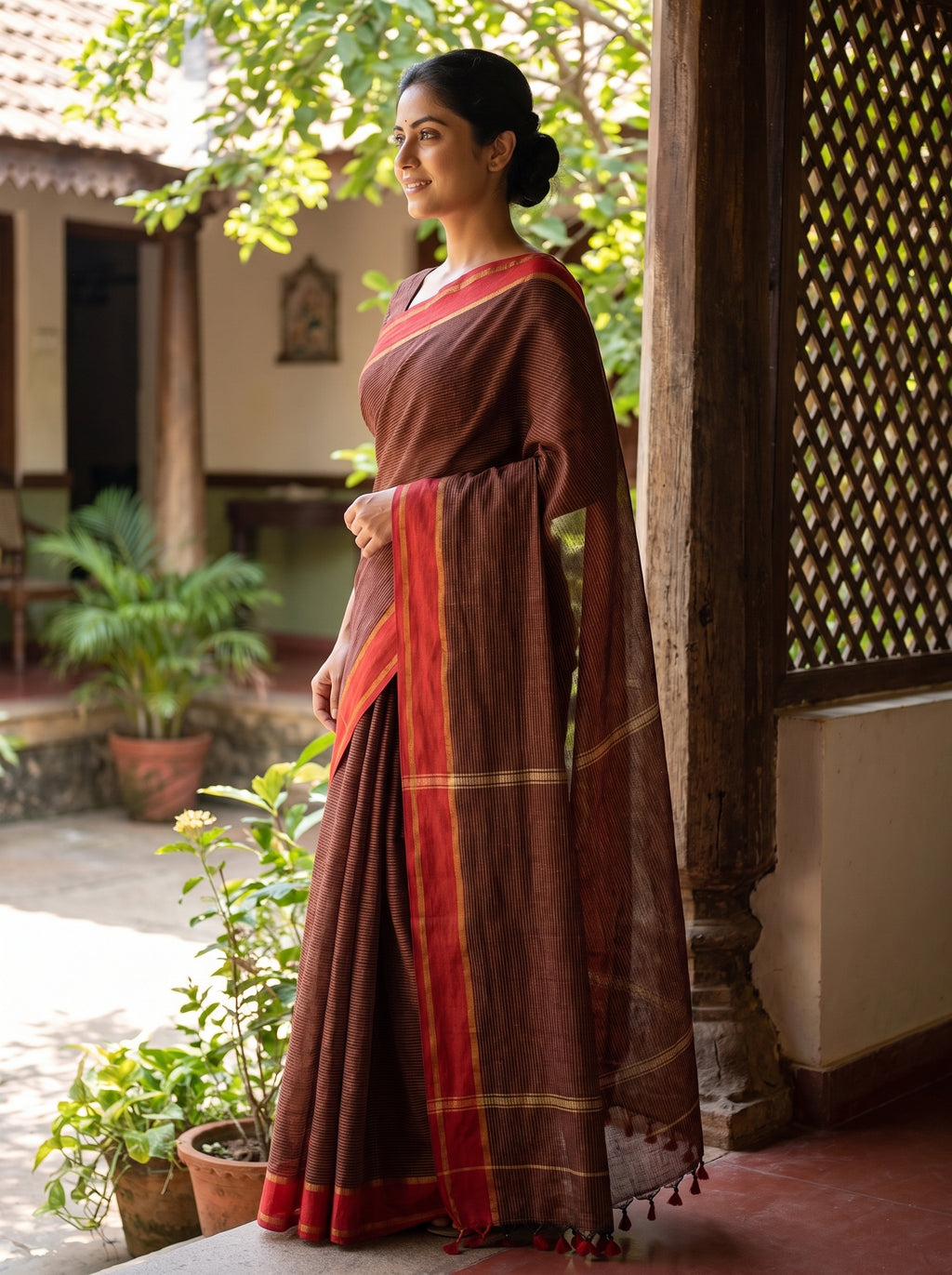 Khadi Stripe Saree