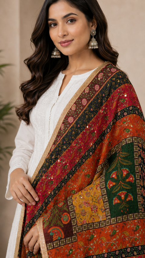 Vrindavan Phoolwari Signature Dupatta