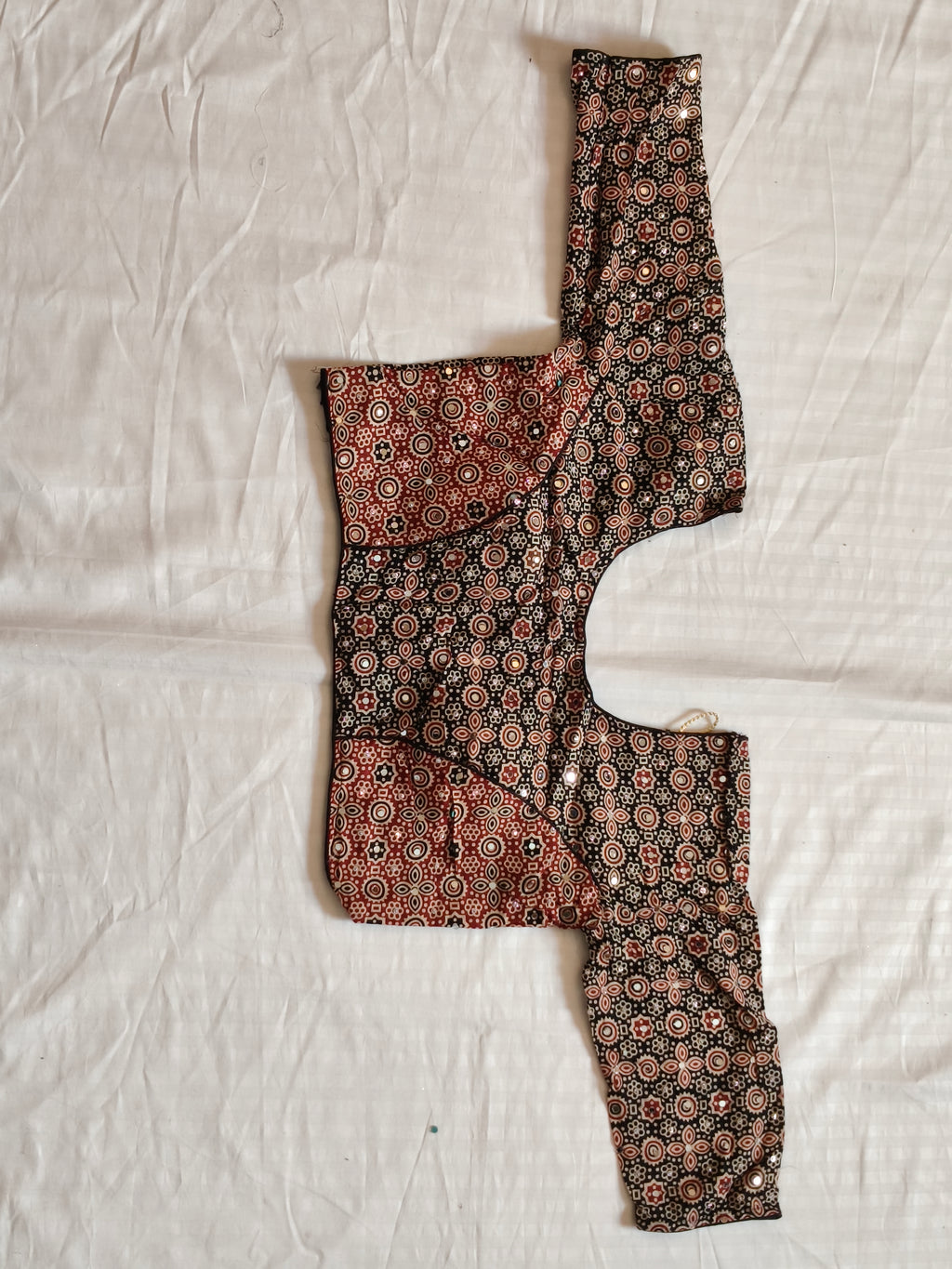 Ajrak Adaa blouse front design flat lay