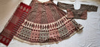 Ajrak Chania Choli complete set flat lay