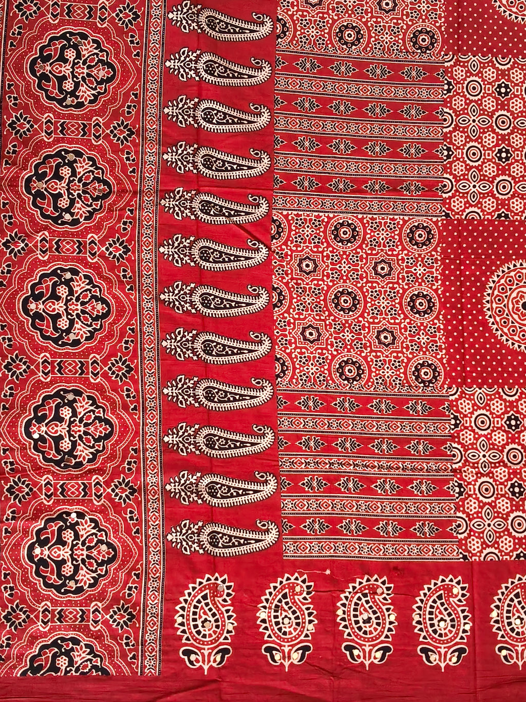 Ajrak dupatta traditional border detail