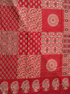Red Ajrak dupatta print detail