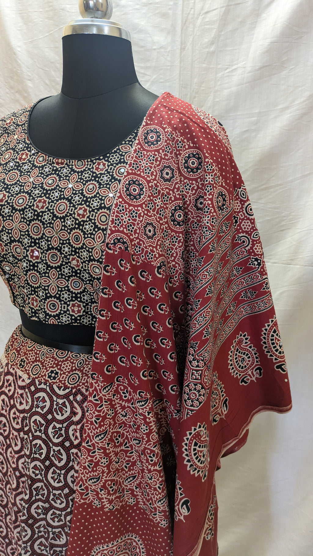 Ajrak Adaa Chania Choli front view