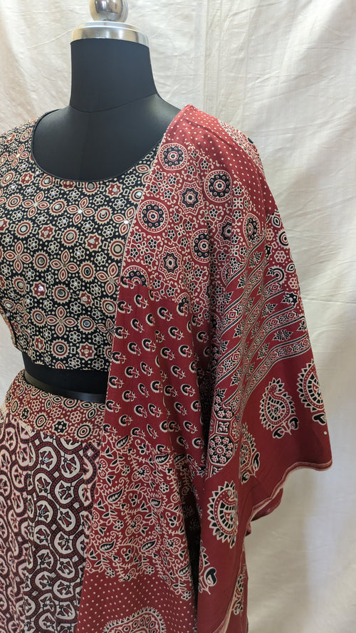 Ajrak Adaa Chania Choli front view