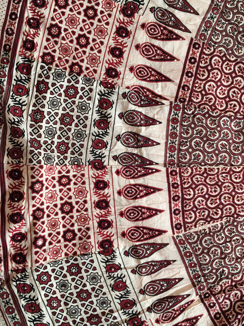 Ajrak lehenga print close-up