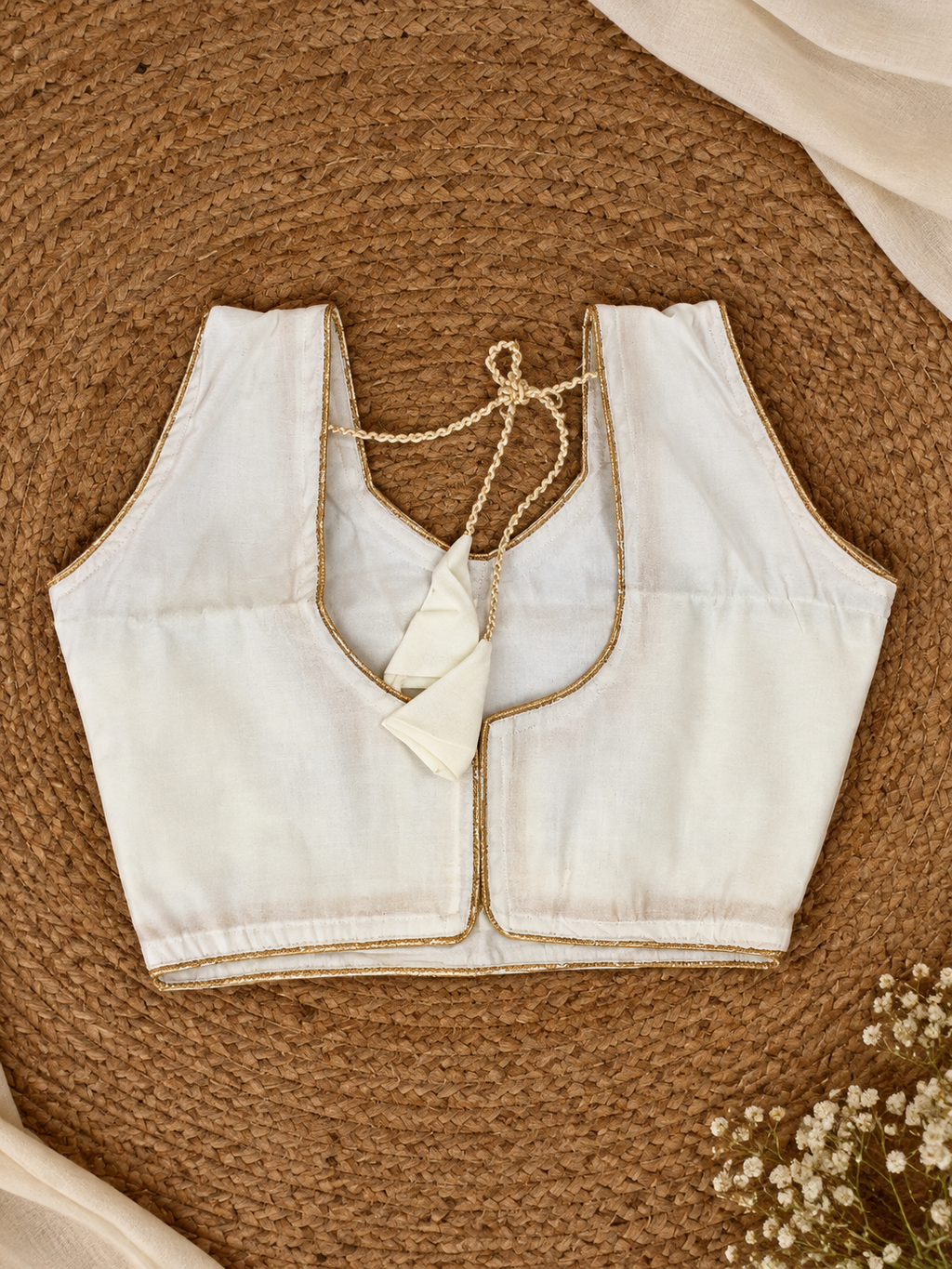Mirror Work Kids Ghagra White