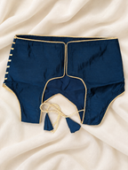 Navy Blue Mirror Work Gota Patti Ghagra Kids