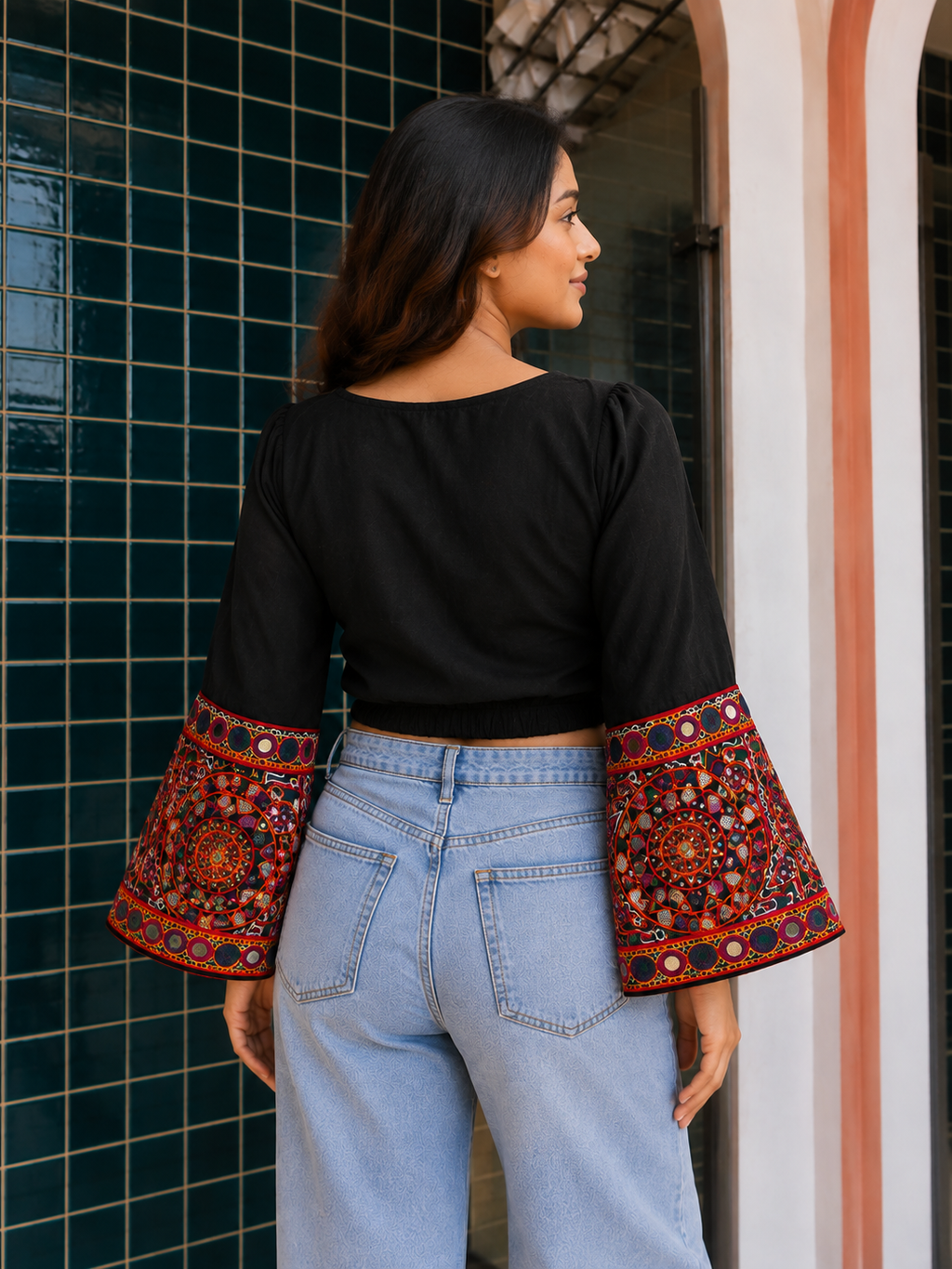 Rangilo Re Chakra Black Top
