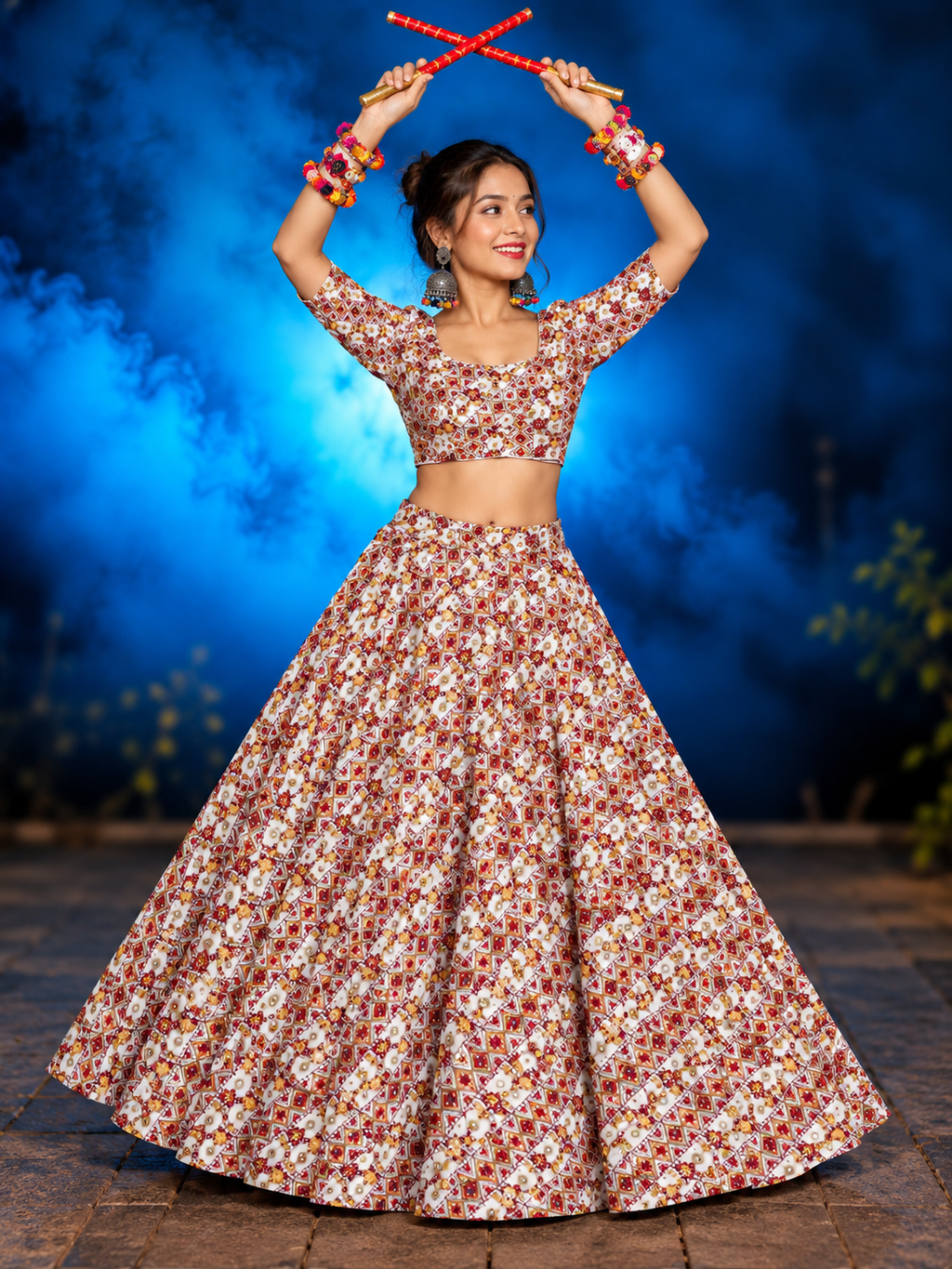 Bandani Chania Choli Under 2000 model shot
