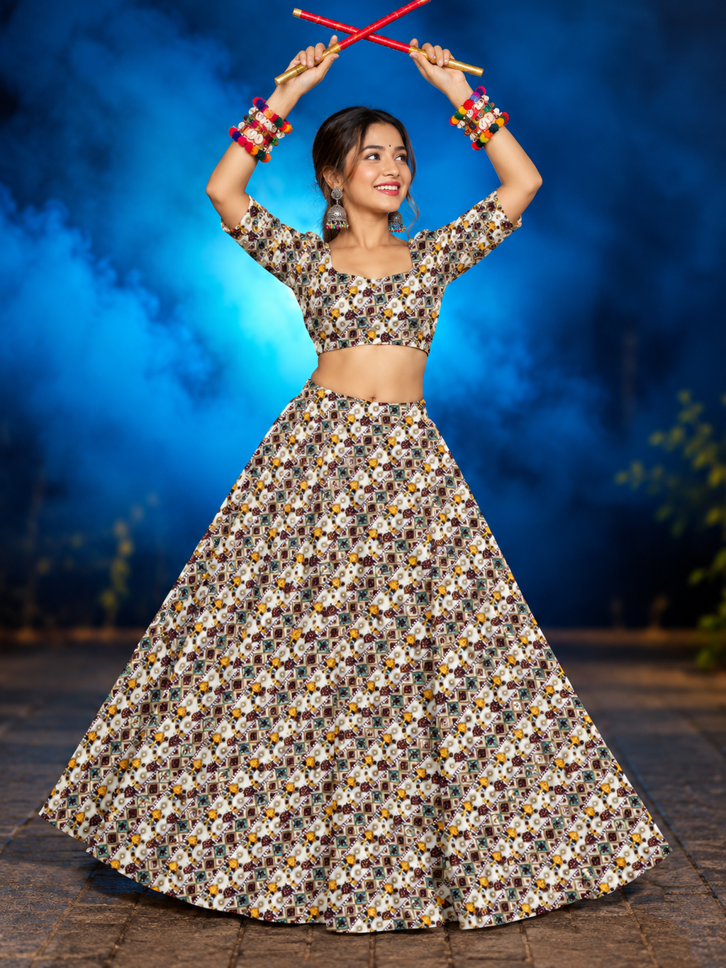 Bandani Chania Choli Under 2000 model shot