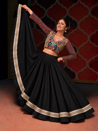 Navratri gotta patti lehenga black model shot