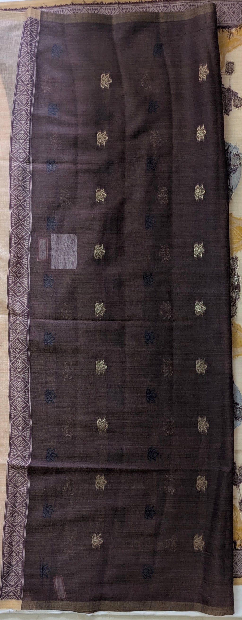 Muga Cotton Elephant Printed Saree
