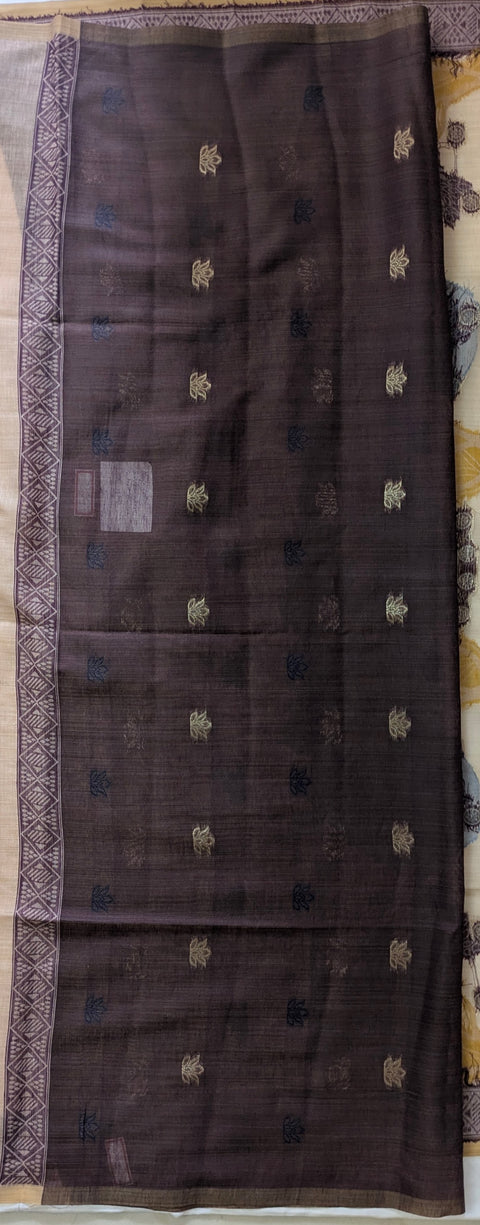 Muga Cotton Elephant Printed Saree