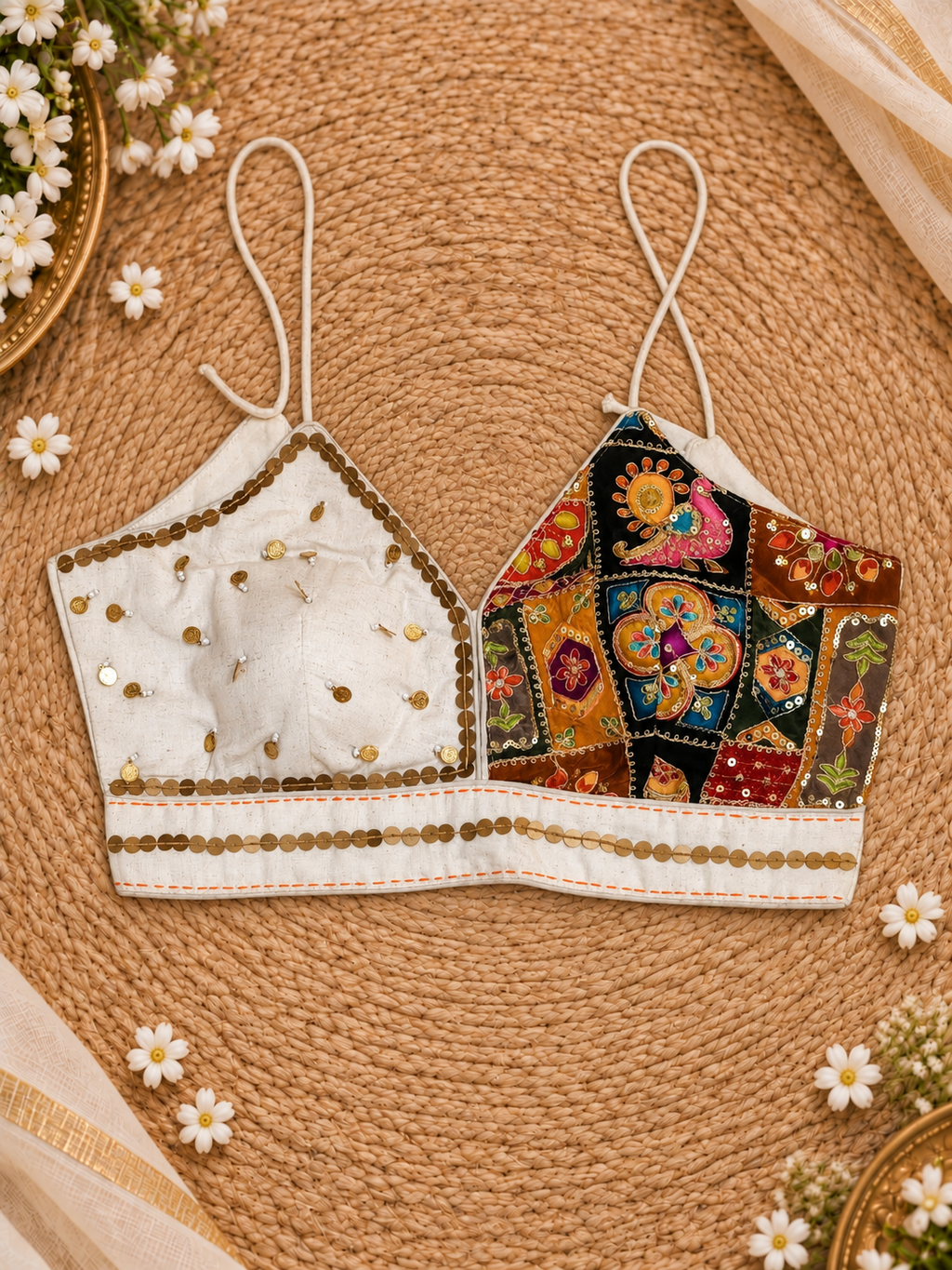 Embroidered blouse front