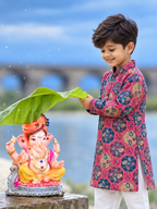 Bum Bum Bole boys blue festive kurta set