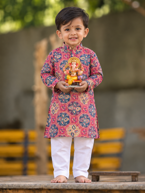 Bum Bum Bole boys blue festive kurta set