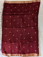 Madhur Maroon Linen Saree