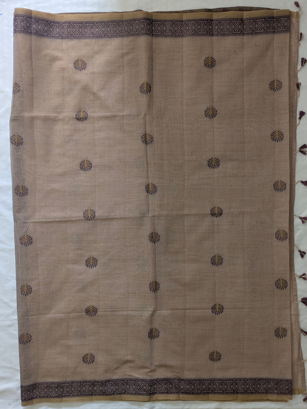 Muga Cotton Elephant Printed Saree