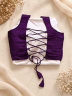 Purple Navratri blouse lace-up back