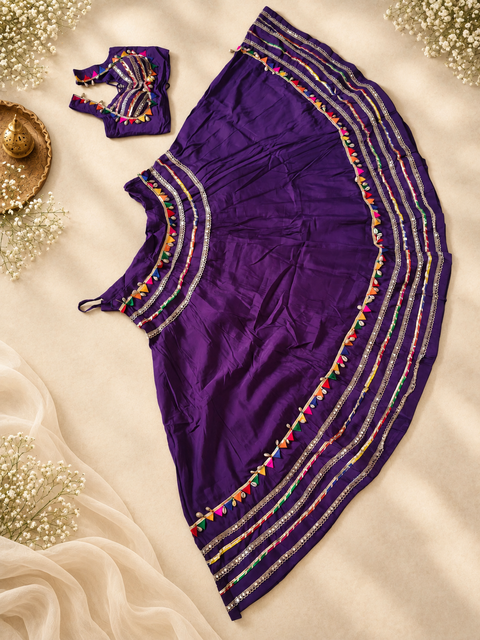 Chikni Chameli purple chania choli full set