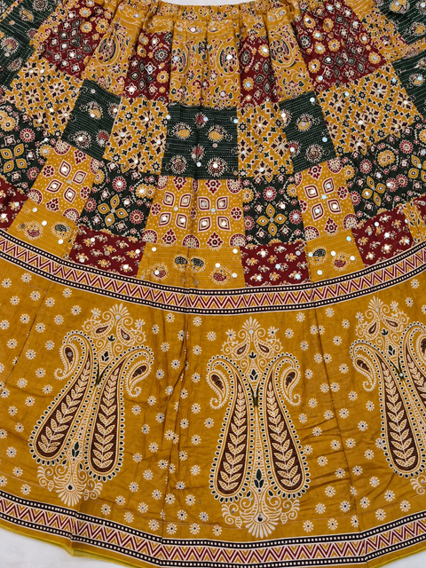 Ajrak yellow Chaniya Choli