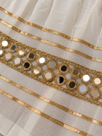 Mirror Work Kids Ghagra White