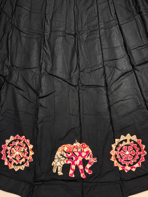 Black Ajrak Elephant Ghagra