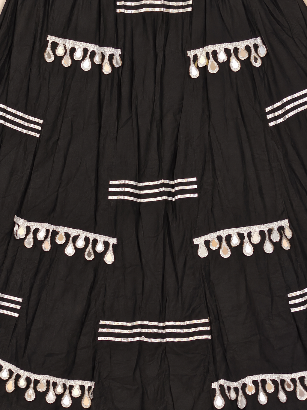 Black Ghagara With Red Dupatta Set