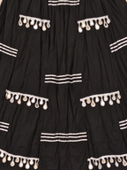 Black Ghagara With Red Dupatta Set