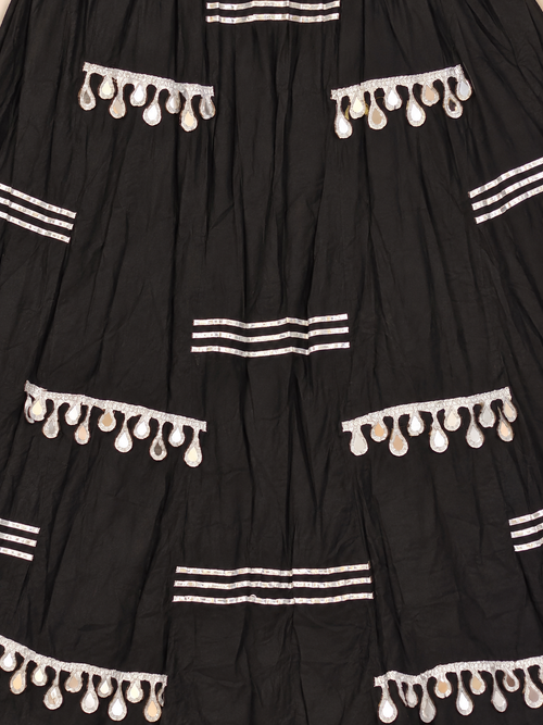 Black Ghagara With Red Dupatta Set