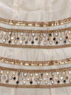 Gulabi Noor And White Mirror Chaniya Choli