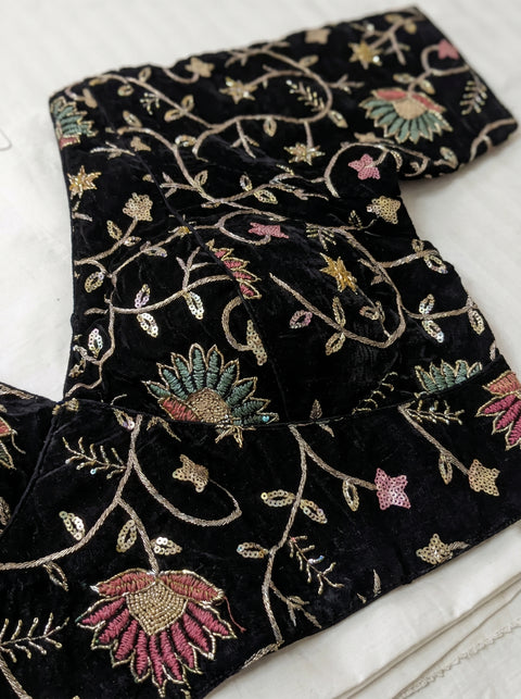 Kajra Re  Fendi Silk Black Blouse
