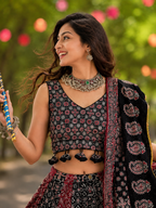 Krishna Ajrak Chaniya Choli
