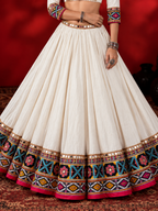 Sheesh Mahal Statement White Chaniya Choli
