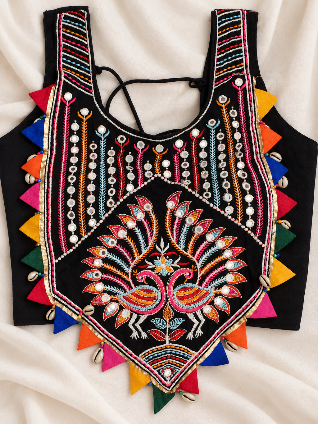 Jhumka Black Peacock Corset Chaniya Choli