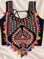 Jhumka Black Peacock Corset Chaniya Choli