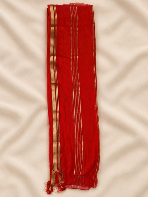 Ajrakh patchwork Chaniya Choli dupatta detail