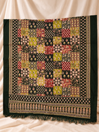 Parrot Green & Yellow Ajrak Appliqué & Sequin Work Ghagra Choli Set with Dupatta