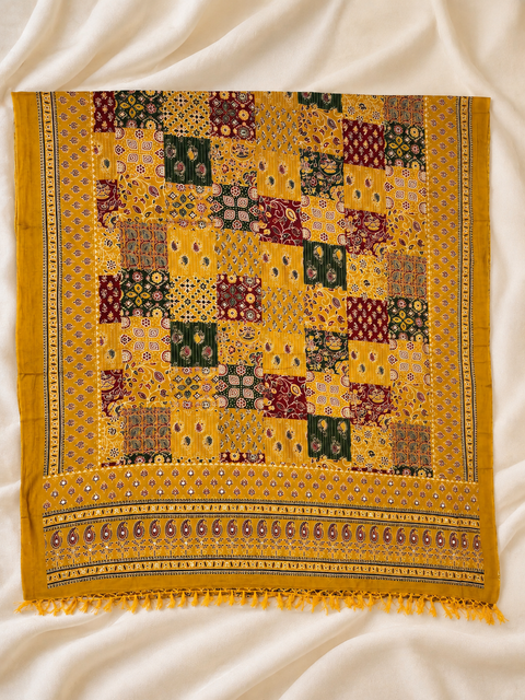 Ajrak yellow Chaniya Choli