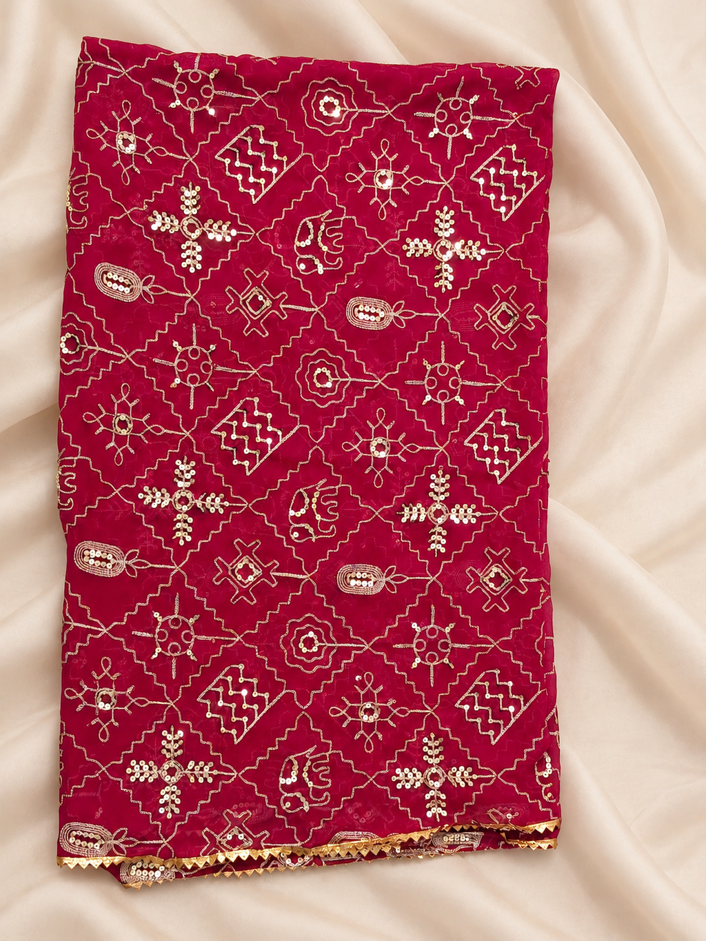 Black Ghagara With Red Dupatta Set
