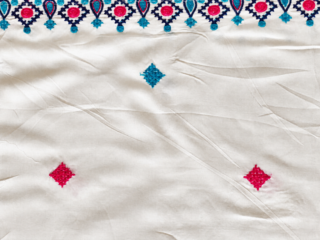 Dupatta border embroidery close up