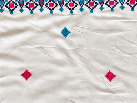 Dupatta border embroidery close up