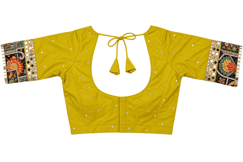 Yellow blouse back with tie strings