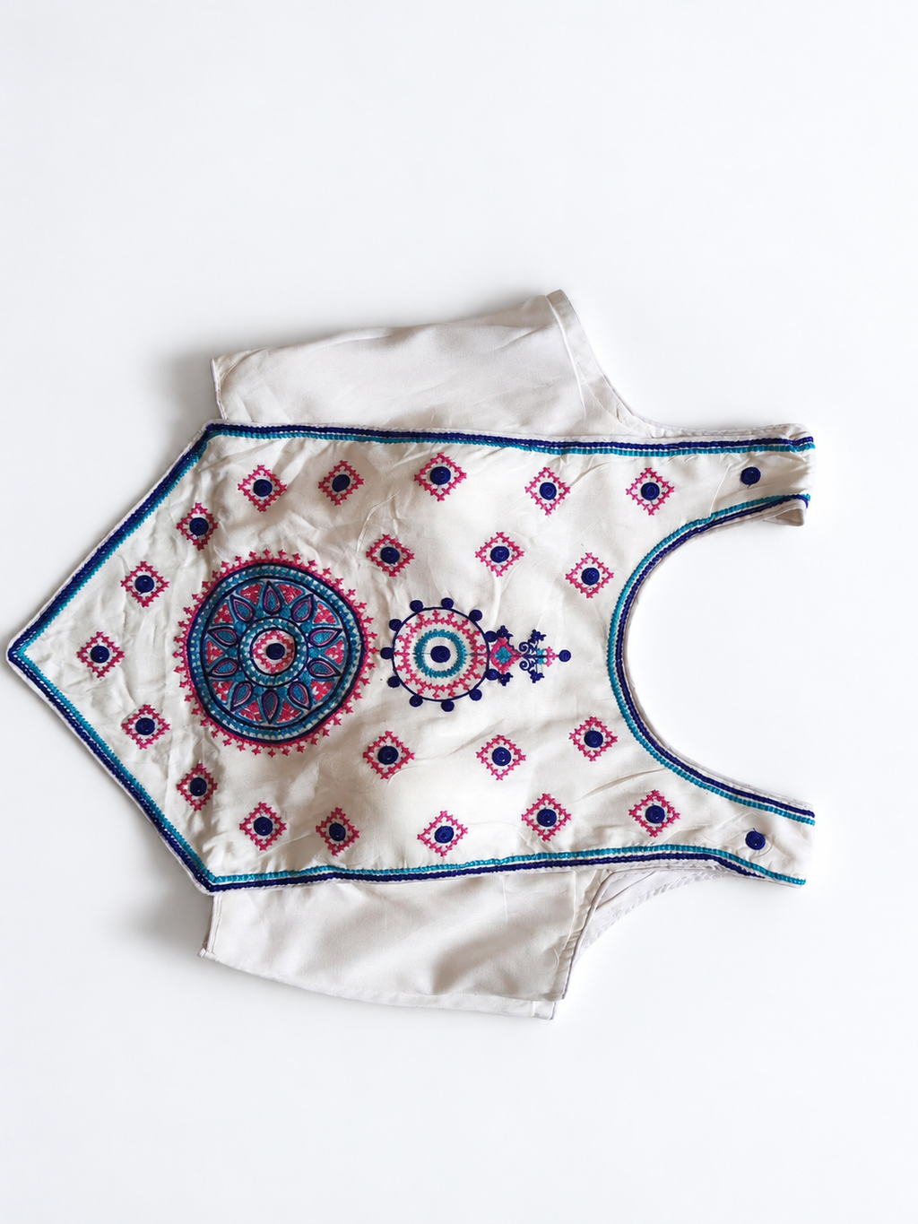 Embroidered blouse front detail