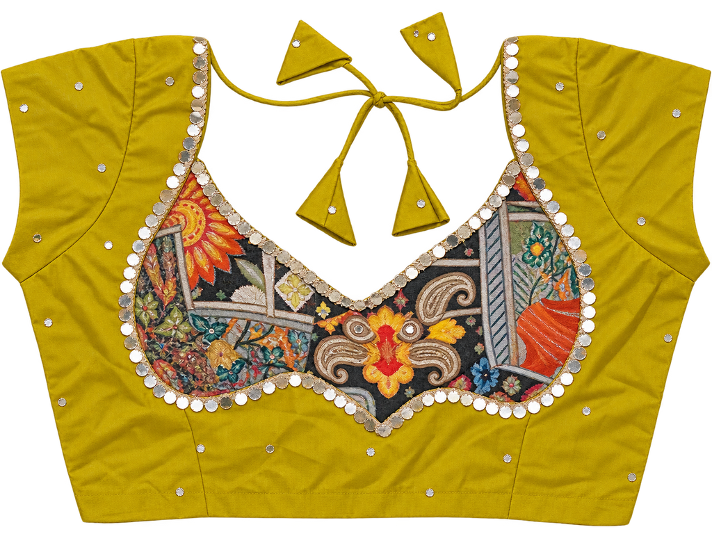 Blouse neckline and mirror detail