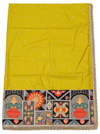 Yellow dupatta with patterned border