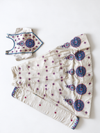 Ivory chaniya choli flat lay on white floor
